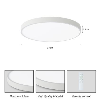 Brilagi - LED Stmievateľné stropné svietidlo POOL SMART LED/60W/230V 50 cm 3000-6000K Wi-Fi Tuya + diaľkové ovládanie biela