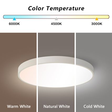 Brilagi - stmievateľné LED stropné svietidlo POOL SMART LED/60W/230V 50 cm 3000-6000K Wi-Fi Tuya + diaľkové ovládanie biela