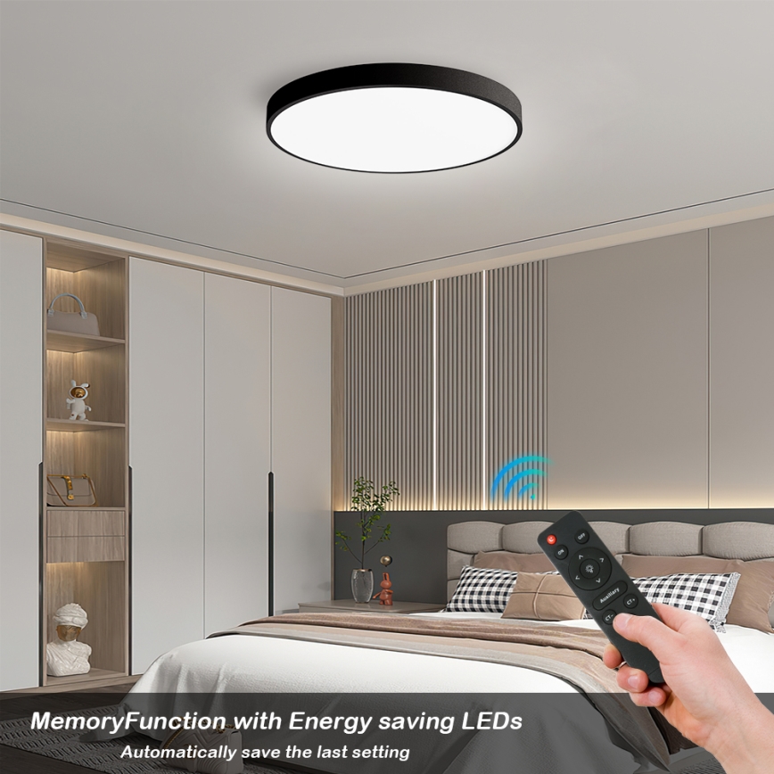 Brilagi - LED Stmievateľné stropné svietidlo POOL SMART LED/60W/230V 50 cm 3000-6000K Wi-Fi Tuya + diaľkové ovládanie čierna