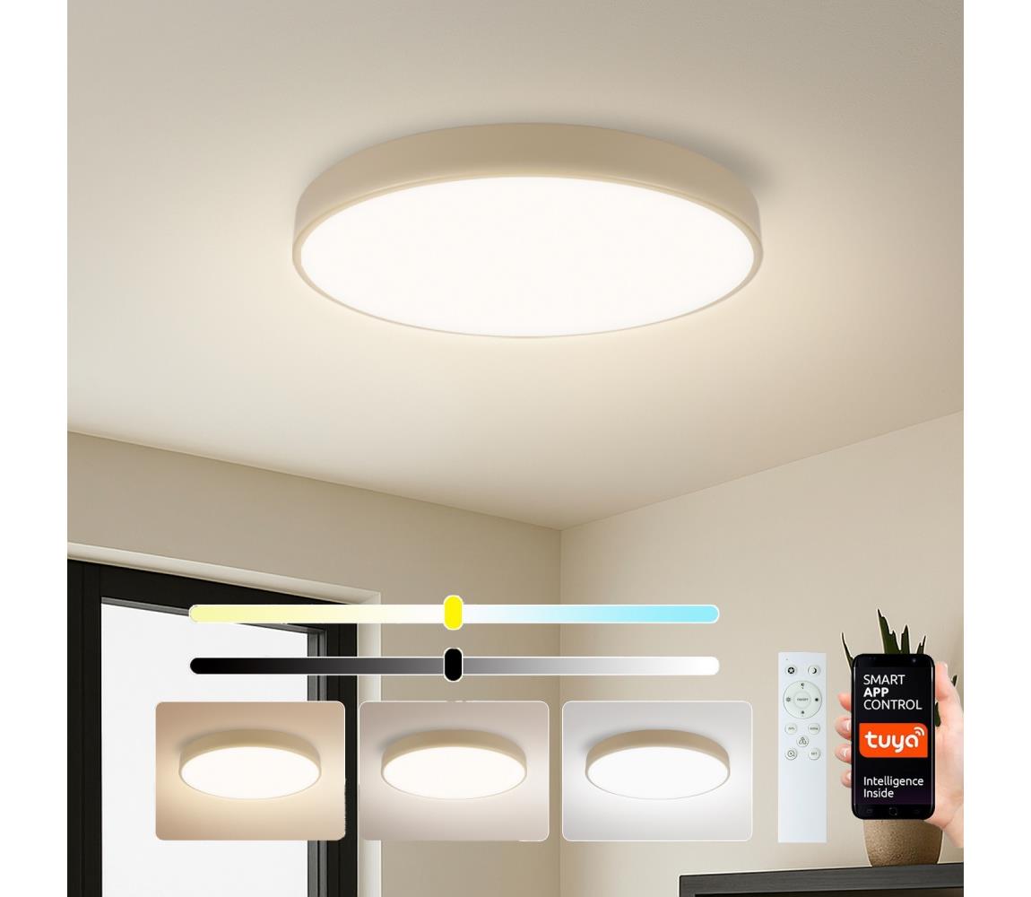 Brilagi - LED stmievateľné svietidlo POOL SMART LED/60W/230V priemer 50 cm Wi-Fi Tuya béžové + diaľkové ovládanie BRI329