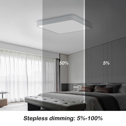 Brilagi - LED Stmievateľné stropné svietidlo POOL SQUARE LED/48W/230V 3000-6000K 50x50 cm biela + diaľkové ovládanie