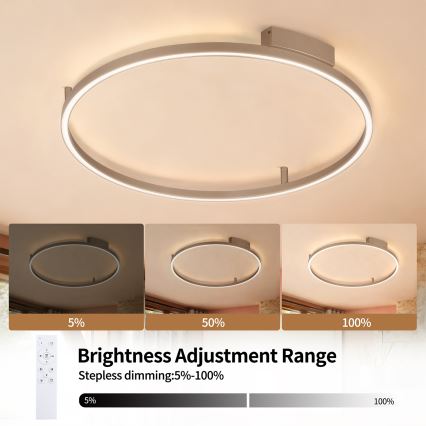 Brilagi - stmievateľné LED stropné svietidlo PORTOFINO LED/60W/230V 3000-6000K priemer 80 cm béžová + diaľkové ovládanie