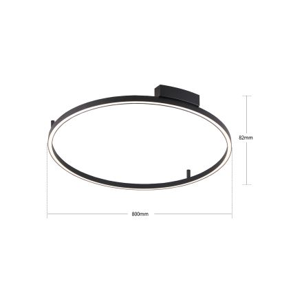 Brilagi - LED stmievateľné stropné svietidlo PORTOFINO LED/60W/230V 3000-6000K priemer 80 cm čierna + diaľkové ovládanie