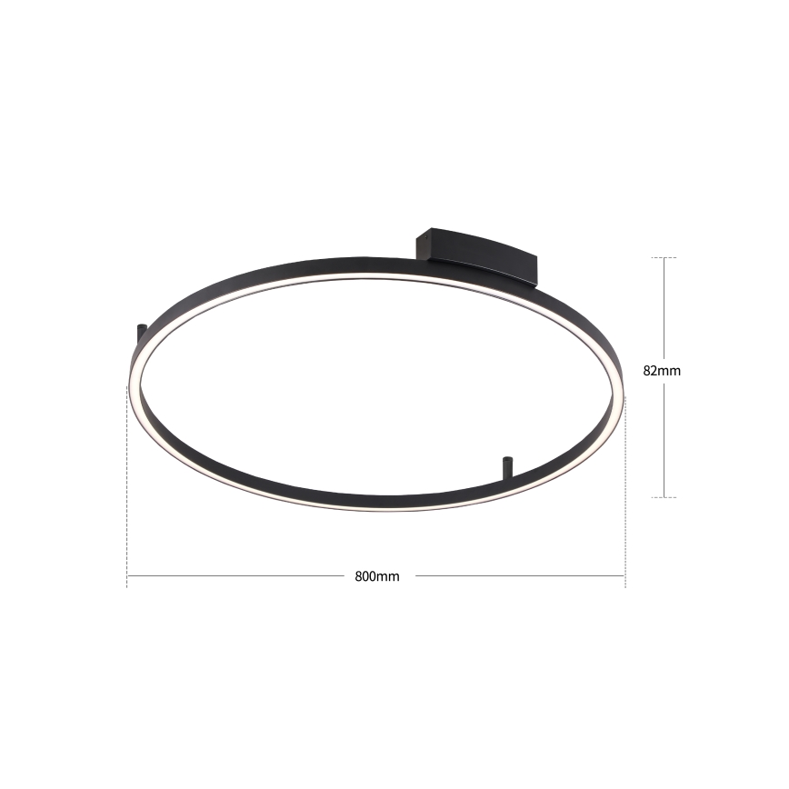 Brilagi - LED stmievateľné stropné svietidlo PORTOFINO LED/60W/230V 3000-6000K priemer 80 cm čierna + diaľkové ovládanie