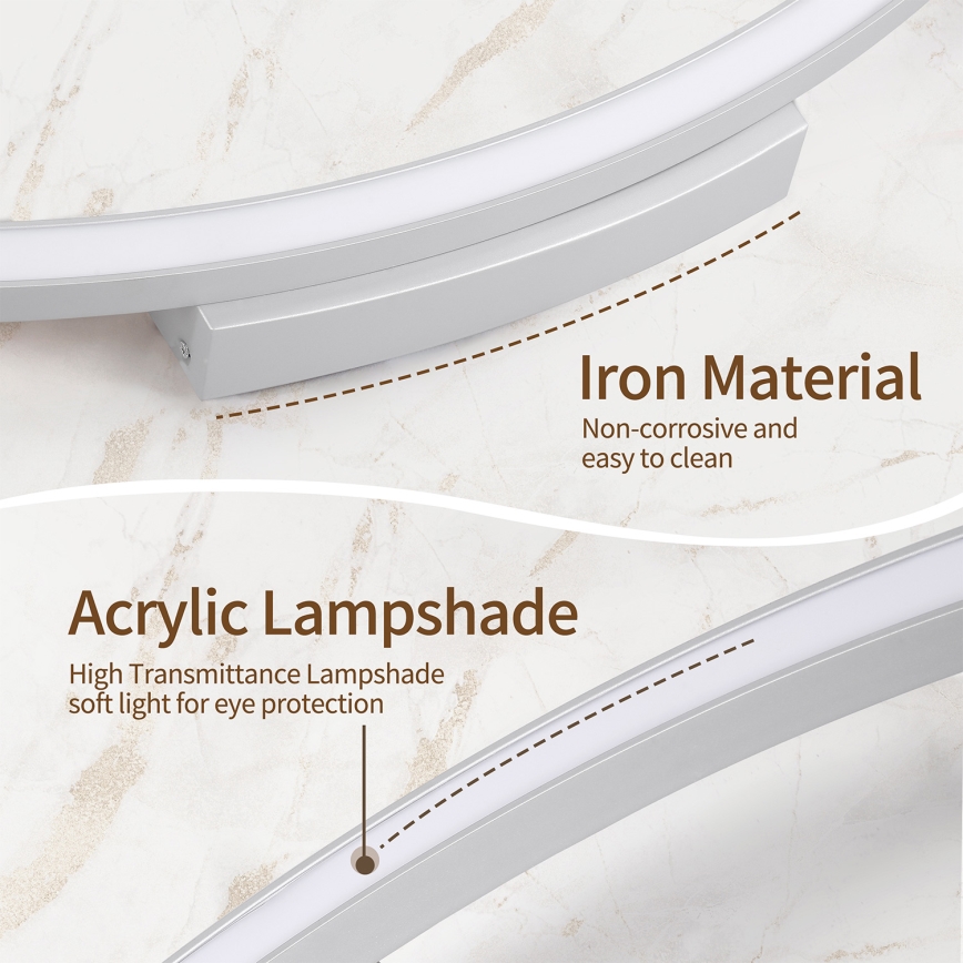 Brilagi - LED stmievateľné stropné svietidlo PORTOFINO LED/60W/230V 3000-6000 K priemer 80 cm strieborné + diaľkové ovládanie