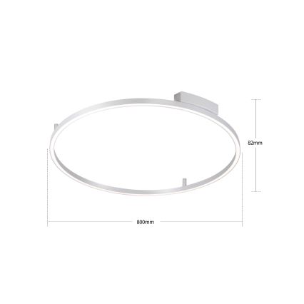 Brilagi - LED stmievateľné stropné svietidlo PORTOFINO LED/60W/230V 3000-6000 K priemer 80 cm strieborné + diaľkové ovládanie