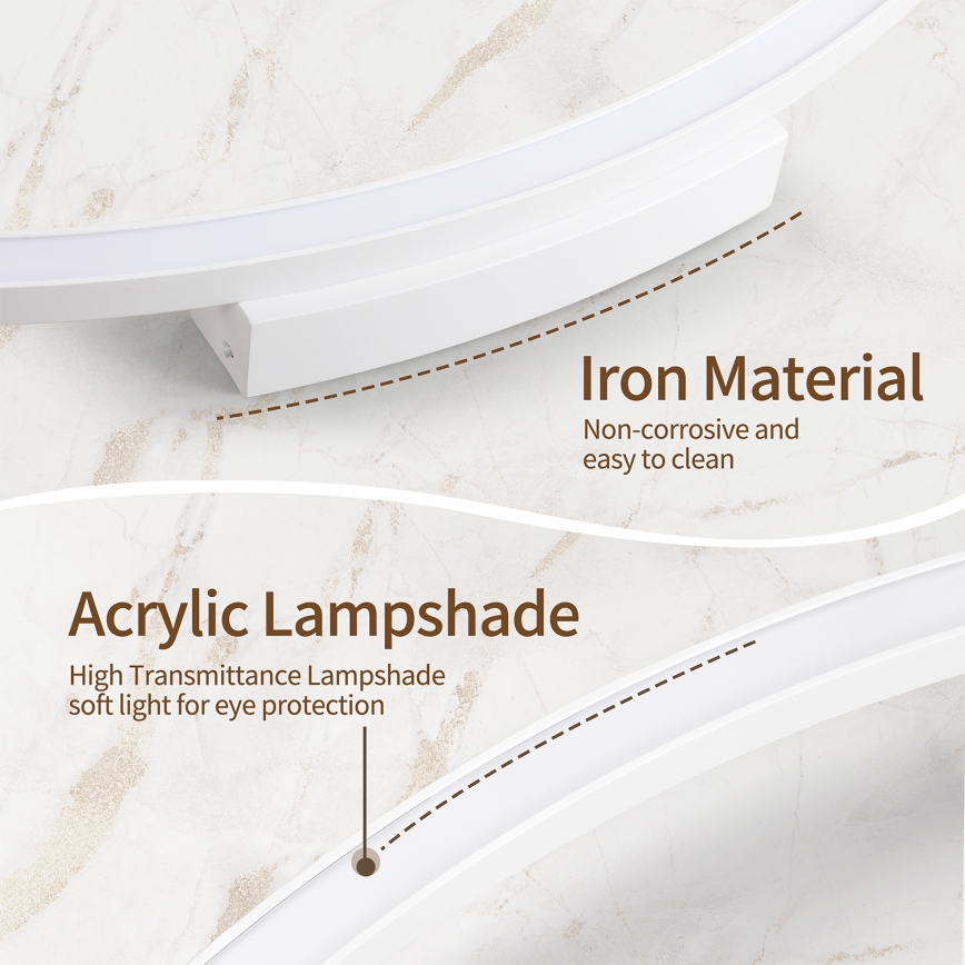 Brilagi - LED stmievateľné stropné svietidlo PORTOFINO LED/60W/230V 3000-6000K pr. 80 cm biela + diaľkové ovládanie