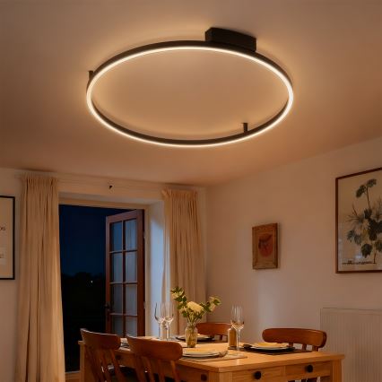 Brilagi - LED stmievateľné stropné svietidlo PORTOFINO LED/60W/230V 3000-6000K priemer 80 cm čierne + diaľkové ovládanie