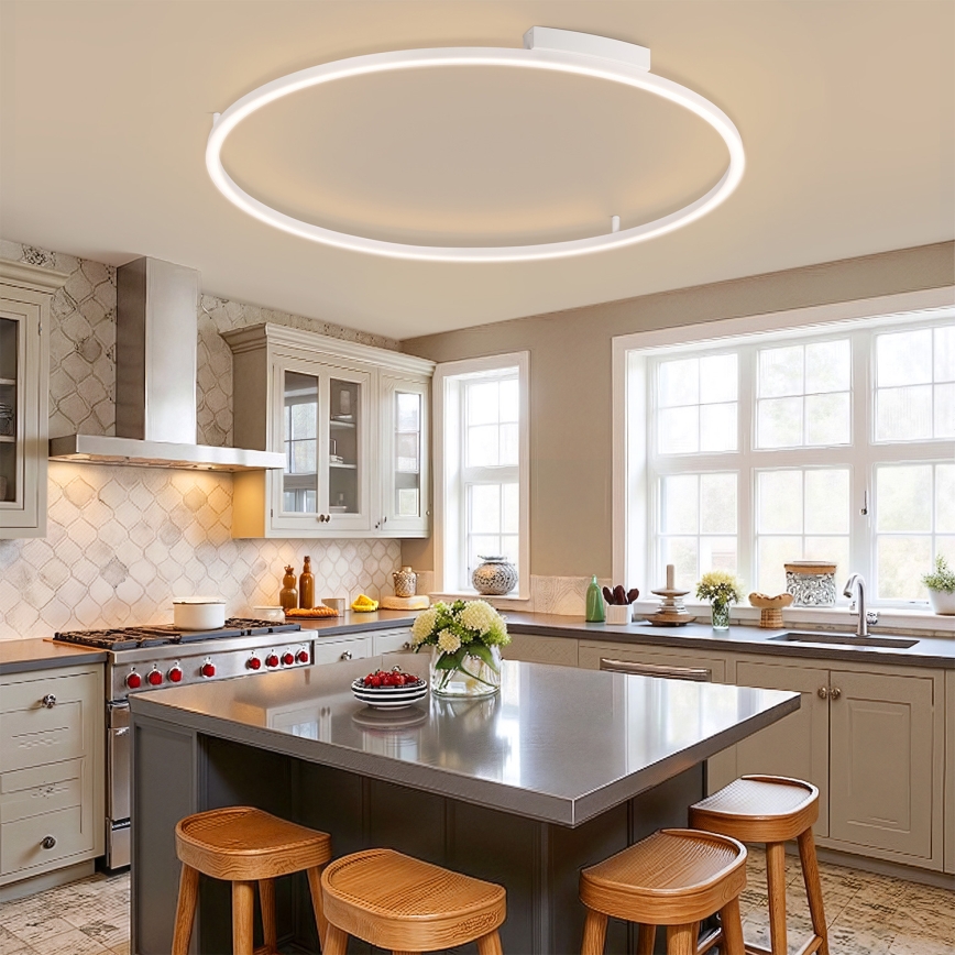 Brilagi - LED stmievateľné stropné svietidlo PORTOFINO LED/85W/230V 3000-6000K pr. 120 cm biela + diaľkové ovládanie