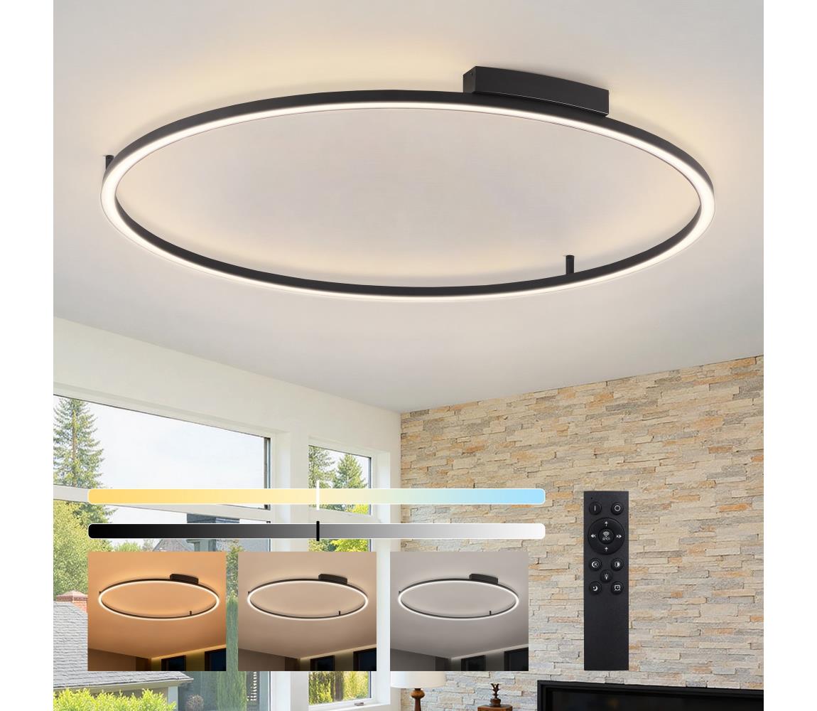 Brilagi - LED stmievateľné svietidlo PORTOFINO LED/85W/230V pr. 120 cm čierna + diaľkové ovládanie BRI523