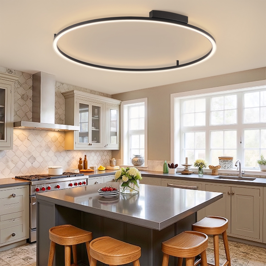 Brilagi - LED stmievateľné stropné svietidlo PORTOFINO LED/85W/230V 3000-6000K pr. 120 cm čierna + diaľkové ovládanie