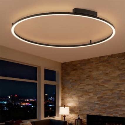 Brilagi - LED stmievateľné stropné svietidlo PORTOFINO LED/85W/230V 3000-6000K pr. 120 cm čierne + diaľkové ovládanie