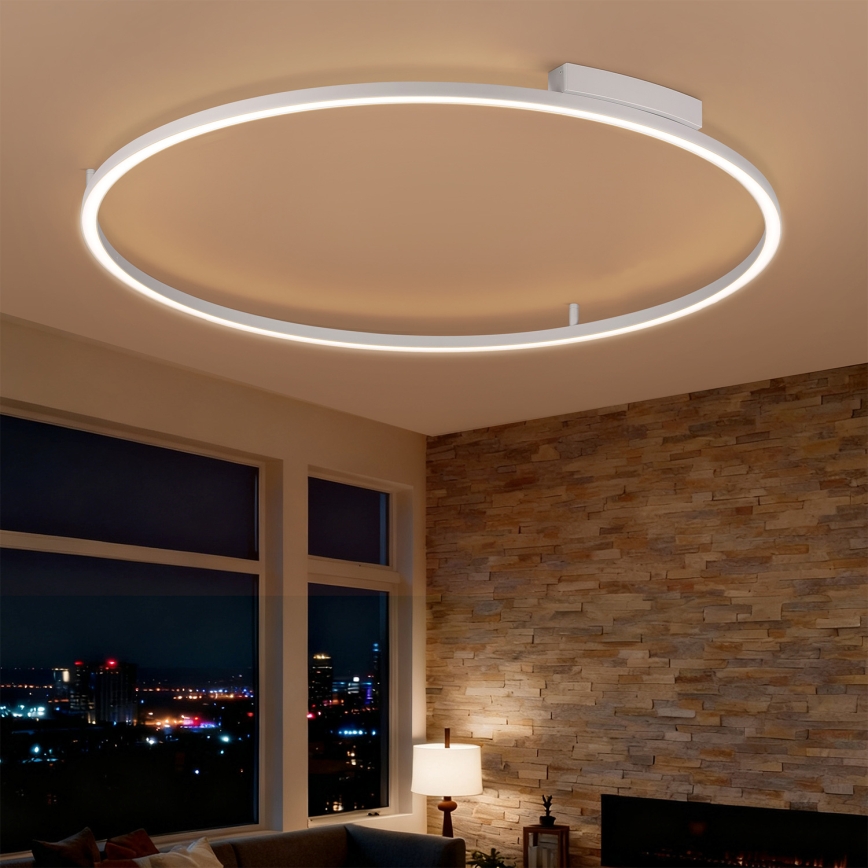 Brilagi - LED stmievateľné stropné svietidlo PORTOFINO LED/85W/230V 3000-6000K pr. 120 cm strieborné + diaľkové ovládanie