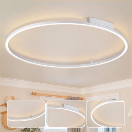 Brilagi - LED stmievateľné stropné svietidlo PORTOFINO LED/85W/230V 3000-6000K pr. 120 cm strieborné + diaľkové ovládanie