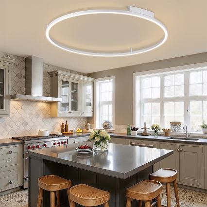 Brilagi - LED stmievateľné stropné svietidlo PORTOFINO LED/85W/230V 3000-6000K pr. 120 cm strieborné + diaľkové ovládanie