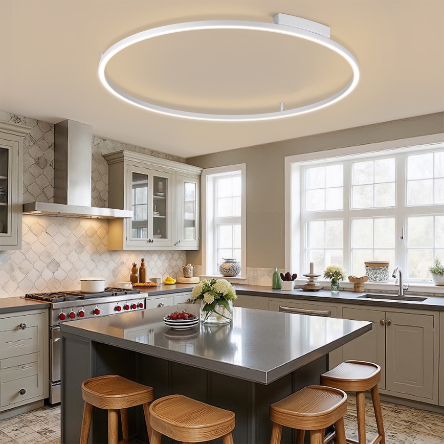 Brilagi - LED stmievateľné stropné svietidlo PORTOFINO LED/85W/230V 3000-6000K pr. 120 cm strieborné + diaľkové ovládanie
