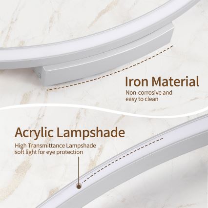 Brilagi - LED stmievateľné stropné svietidlo PORTOFINO LED/85W/230V 3000-6000K pr. 120 cm strieborné + diaľkové ovládanie