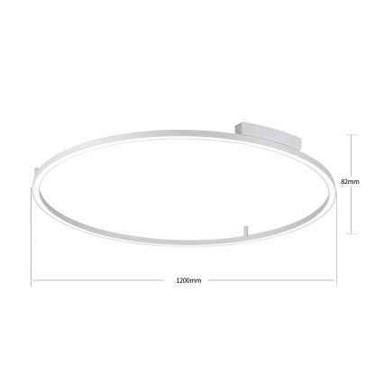 Brilagi - LED stmievateľné stropné svietidlo PORTOFINO LED/85W/230V 3000-6000K pr. 120 cm strieborné + diaľkové ovládanie