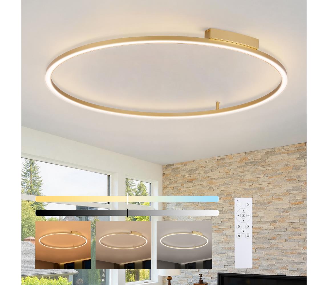 Brilagi - LED stmievateľné svietidlo PORTOFINO LED/85W/230V priemer 120 cm zlatá + diaľkové ovládanie BRI526