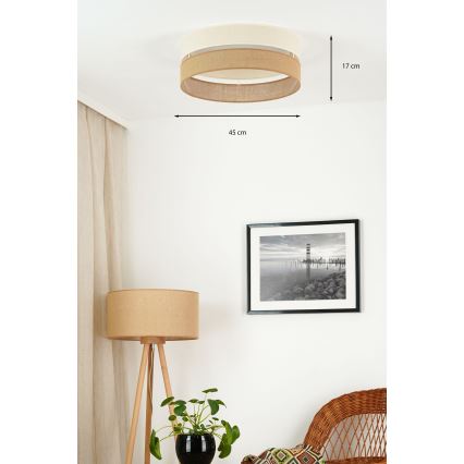 Brilagi - LED Stmievateľné stropné svietidlo ROYAL YUTE LED/24W/230V pr. 45 cm 3000/4000/6500K béžová/krémová  + diaľkové ovládanie