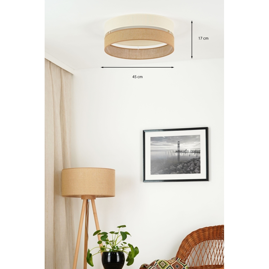 Brilagi - LED Stmievateľné stropné svietidlo ROYAL YUTE LED/24W/230V pr. 45 cm 3000/4000/6500K béžová/krémová  + diaľkové ovládanie