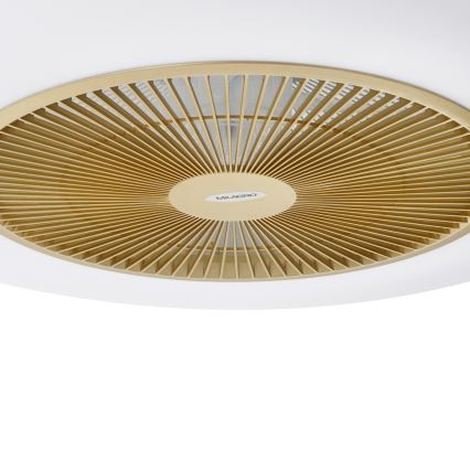 Brilagi - LED Stmievateľné svietidlo s ventilátorom AURA LED/38W/230V 3000-6000K zlatá + diaľkové ovládanie