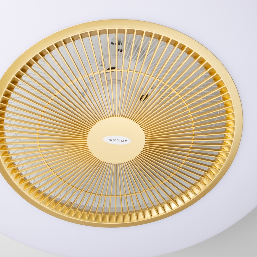 Brilagi - LED Stmievateľné svietidlo s ventilátorom AURA LED/38W/230V 3000-6000K zlatá + diaľkové ovládanie