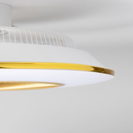 Brilagi - LED Stmievateľné svietidlo s ventilátorom AURA LED/38W/230V 3000-6000K zlatá + diaľkové ovládanie