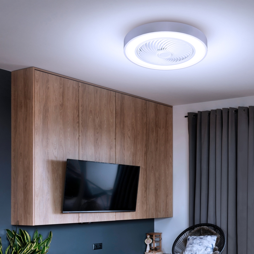 Brilagi - LED stmievateľné stropné svietidlo s ventilátorom LED/30W/230V 3000-6500K pr. 50 cm biela + diaľkové ovládanie