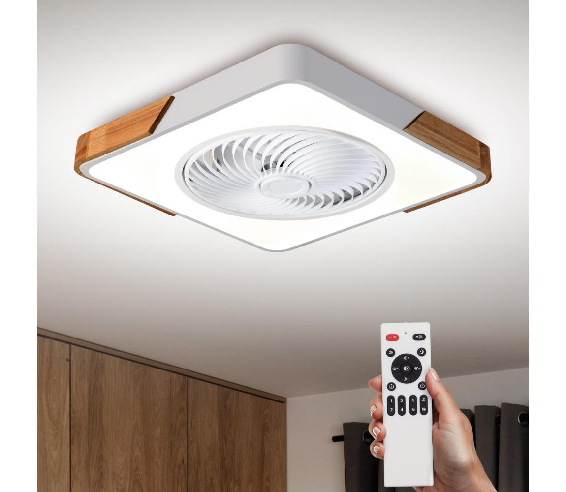 Brilagi-LED stmievateľné svietidlo s látorom LED/30W/230V 3000-6500K biela/dub + diaľkové ovládanie WF-OSD-042-WHT