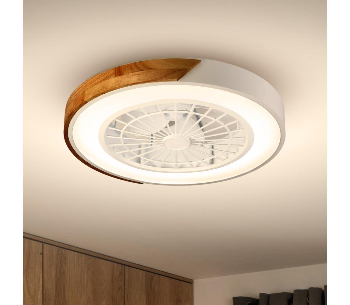 Brilagi-LED Stmievateľné svietidlo s látorom LED/30W/230V 3000-6500K biela/dub + DO WF-OSD-039-WHT