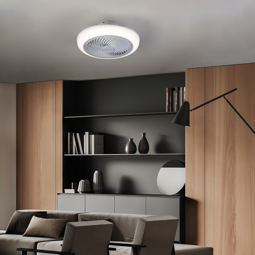 Brilagi - LED stmievateľné stropné svietidlo s ventilátorom LED/30W/230V 3000-6500K biela + diaľkové ovládanie
