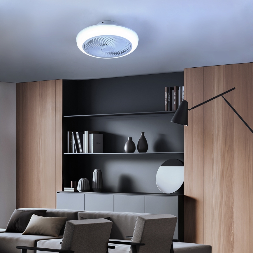 Brilagi - LED stmievateľné stropné svietidlo s ventilátorom LED/30W/230V 3000-6500K biela + diaľkové ovládanie