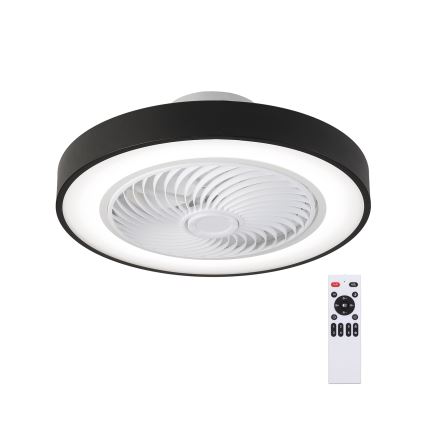 Brilagi - LED Stmievateľné stropné svietidlo s ventilátorom LED/30W/230V 3000-6500K čierna + diaľkové ovládanie