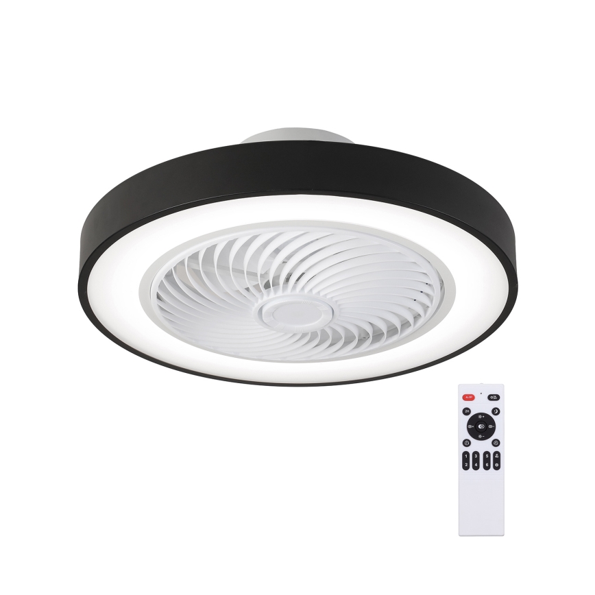 Brilagi - LED Stmievateľné stropné svietidlo s ventilátorom LED/30W/230V 3000-6500K čierna + diaľkové ovládanie