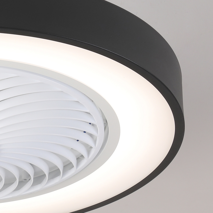 Brilagi - LED Stmievateľné stropné svietidlo s ventilátorom LED/30W/230V 3000-6500K čierna + diaľkové ovládanie