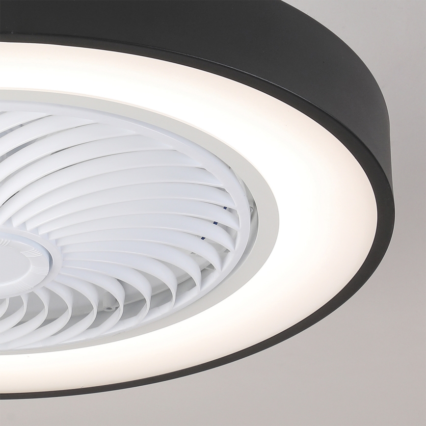 Brilagi - LED Stmievateľné stropné svietidlo s ventilátorom LED/30W/230V 3000-6500K pr. 50 cm čierna + diaľkové ovládanie