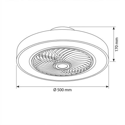 Brilagi - LED Stmievateľné stropné svietidlo s ventilátorom LED/30W/230V 3000-6500K pr. 50 cm čierna + diaľkové ovládanie