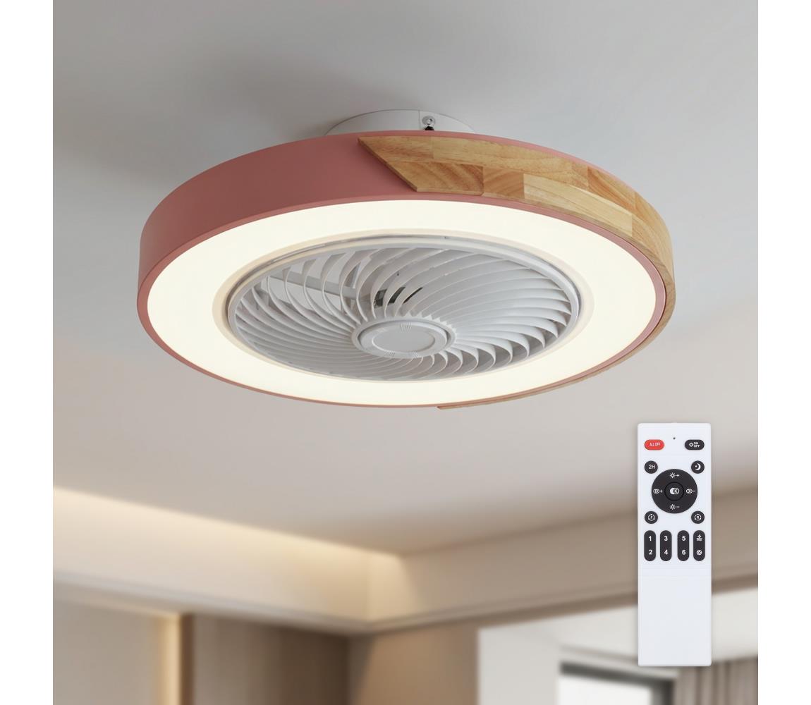 Brilagi - LED stmievateľné svietidlo s látorom LED/38W/230V 50 cm ružová/dub + diaľkové ovládanie WF-OSD-040-PIN
