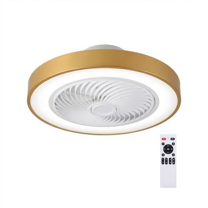 Brilagi - LED stmievateľné stropné svietidlo s ventilátorom LED/38W/230V 3000-6500K pr. 50 cm zlaté + diaľkové ovládanie