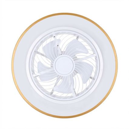 Brilagi - LED stmievateľné stropné svietidlo s ventilátorom LED/38W/230V 3000-6500K pr. 50 cm zlaté + diaľkové ovládanie