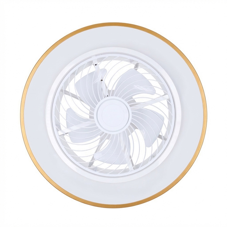 Brilagi - LED stmievateľné stropné svietidlo s ventilátorom LED/38W/230V 3000-6500K pr. 50 cm zlaté + diaľkové ovládanie