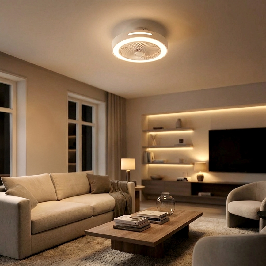 Brilagi - Stmievateľné LED stropné svietidlo s ventilátorom LED/38W/230V 3000-6500K 3000-6500K pr. 46 cm biela + diaľkové ovládanie