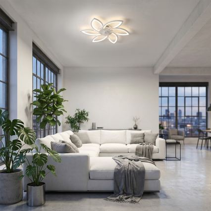Brilagi - LED stropné svietidlo s ventilátorom stmievateľné LED/50W/230V 3000-6500K biela + diaľkové ovládanie
