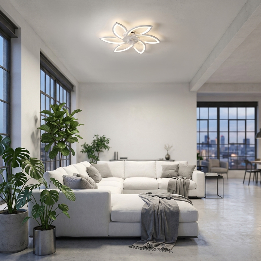 Brilagi - LED stropné svietidlo s ventilátorom stmievateľné LED/50W/230V 3000-6500K biela + diaľkové ovládanie