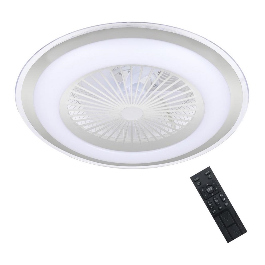 Brilagi - LED Stmievateľné svietidlo s ventilátorom RONDA LED/48W/230V 3000-6000K strieborná + Brilagi - LED Stmievateľné svietidlo s ventilátorom RONDA LED/48W/230V 3000-6000K čierna + diaľkové ovládanie