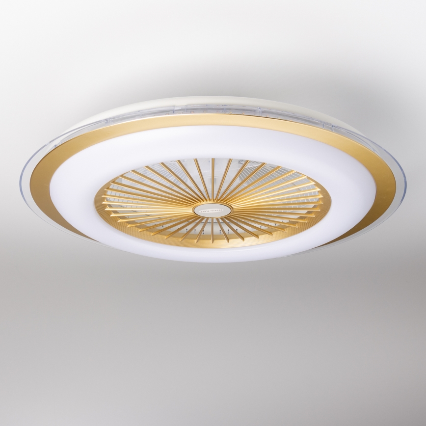 Brilagi - LED Stmievateľné svietidlo s ventilátorom RONDA LED/48W/230V 3000-6000K zlatá + diaľkové ovládanie
