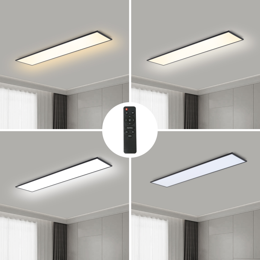 Brilagi - LED stmievateľné stropné svietidlo SLIMFRAME LED/58W/230V 120x30 cm 3000-6000K čierne + diaľkové ovládanie