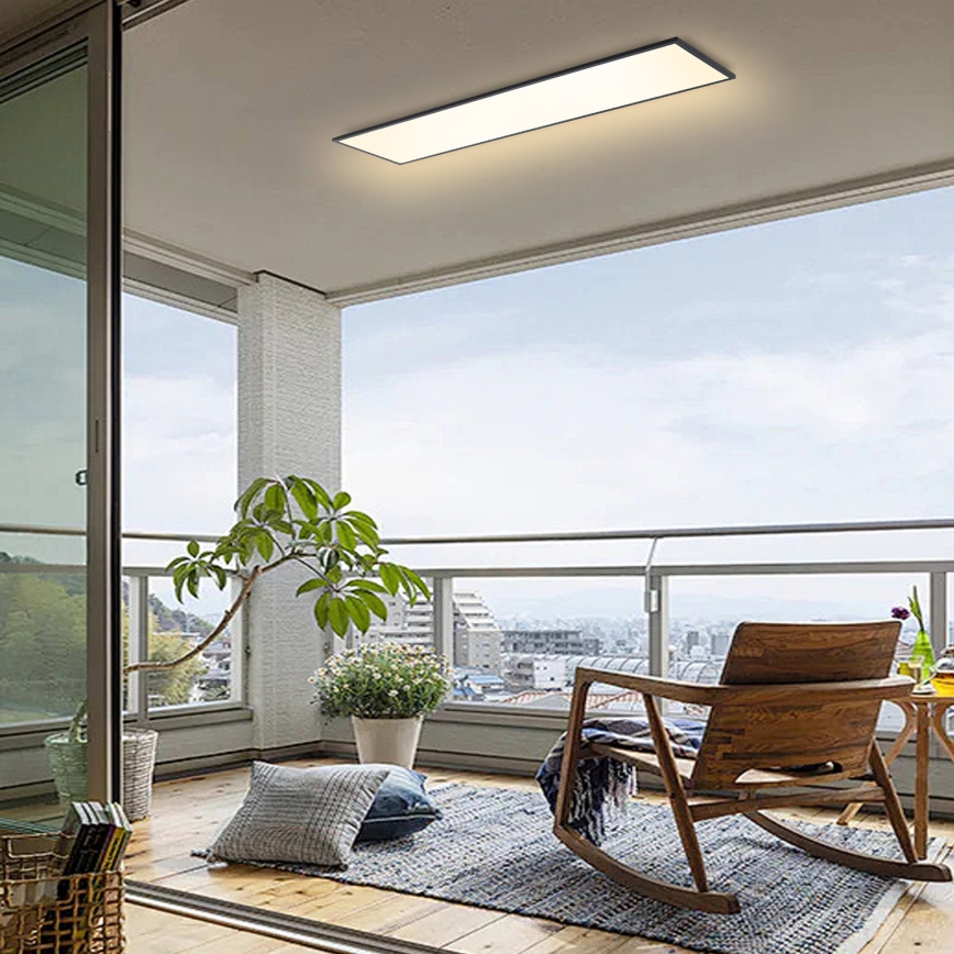 Brilagi - LED stmievateľné stropné svietidlo SLIMFRAME LED/58W/230V 120x30 cm 3000-6000K čierne + diaľkové ovládanie