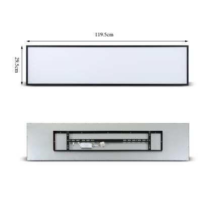 Brilagi - LED stmievateľné stropné svietidlo SLIMFRAME LED/58W/230V 120x30 cm 3000-6000K čierne + diaľkové ovládanie